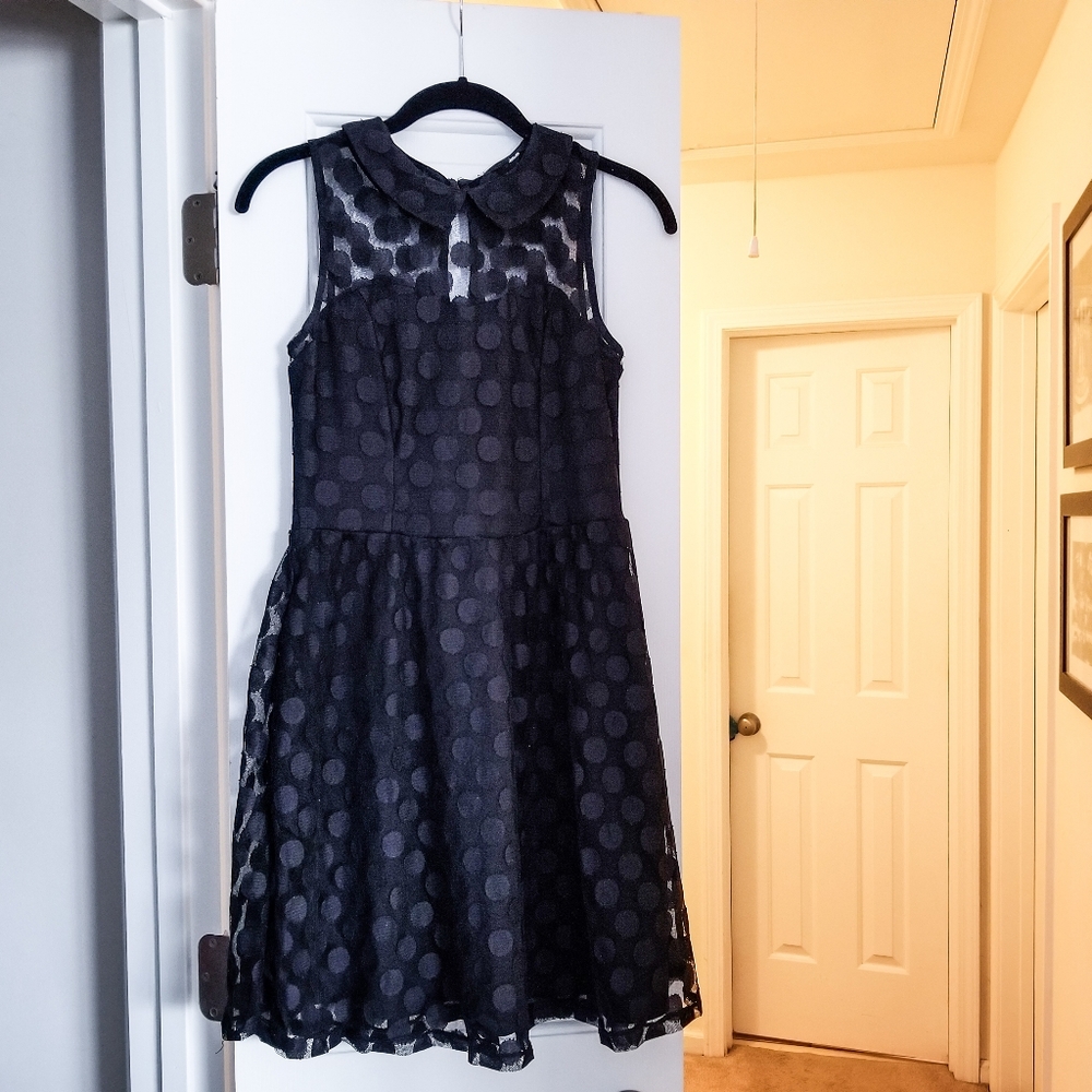 sheer black polka dot xhileration dress